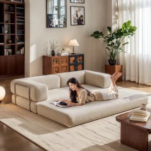 Retro Corduroy Fabric Sofa Bed