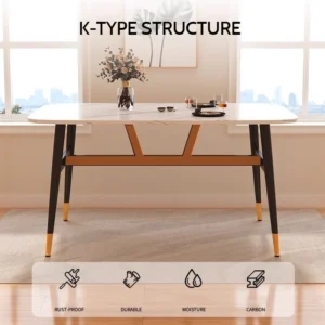 Modern Marble Top Dining Table L120cm W70cm