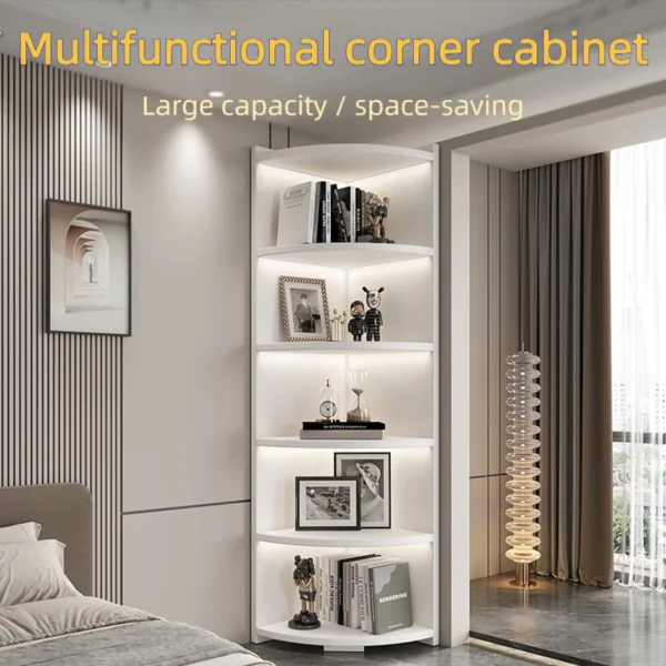 Corner Bookshelf Storage Cabinet