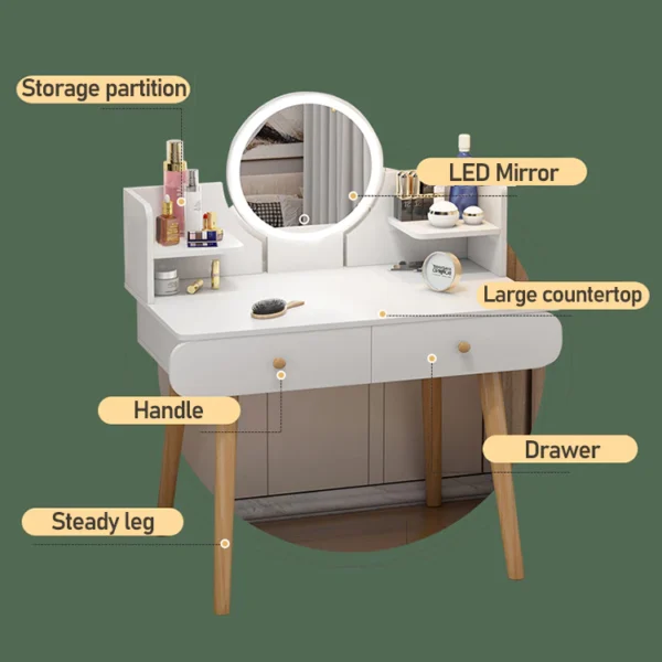 Dressing Table With LED Mirror
