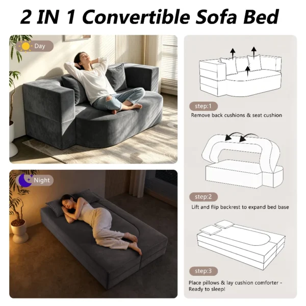 3 Seater Foldable Sofa Bed
