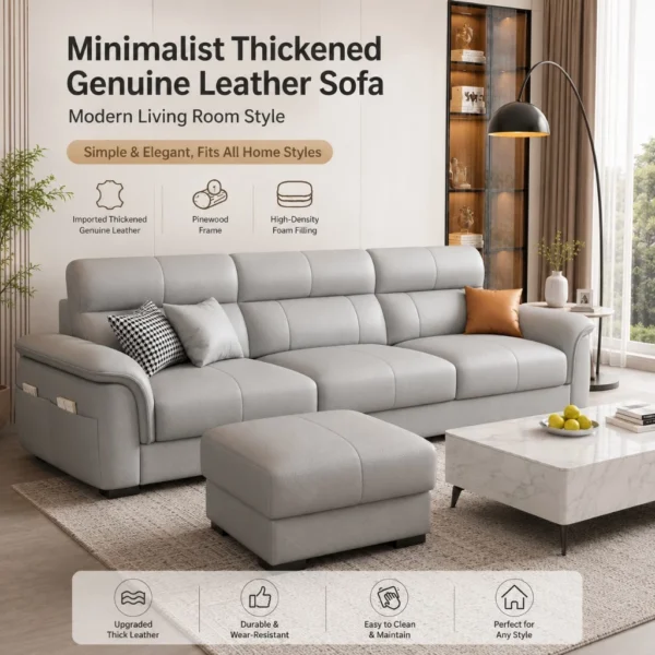 my-11134207-820l8-mr064m11lm2s99.webp Minimalist Genuine Leather Sofa