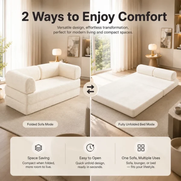 Cream Teddy Compressed Cloud Sofa