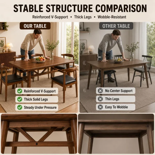 6 Seater Solid Wood Dining Table