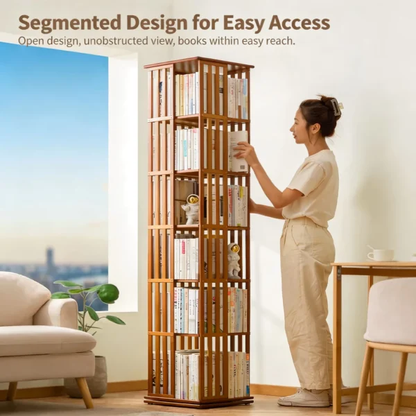 my-11134207-820lb-mkc0i0kcphc6fa.webp Bamboo Rotating Bookshelf Storage Rack