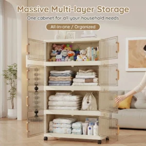 KUKAA Multi Layer Foldable Storage Cabinet