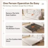 Cream Extendable Pull Out Sofa Bed