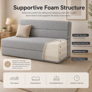 Grey Foldable Tatami Sofa Bed