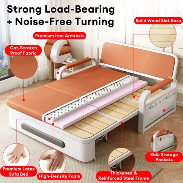 my-11134207-820li-mhugowaew0eg0a.webp Metal Folding Sofa Bed 2 Seater