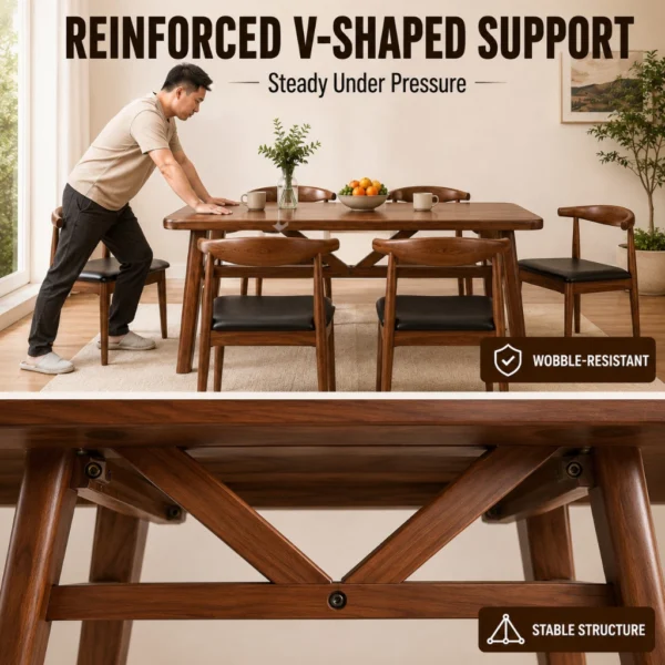 6 Seater Solid Wood Dining Table