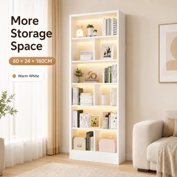 sg-11134201-823px-mpbxi7pyj8jye8.webp Multi Level Open Bookcase L60cm W24cm H180cm