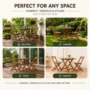 Foldable Solid Wood Bistro Set