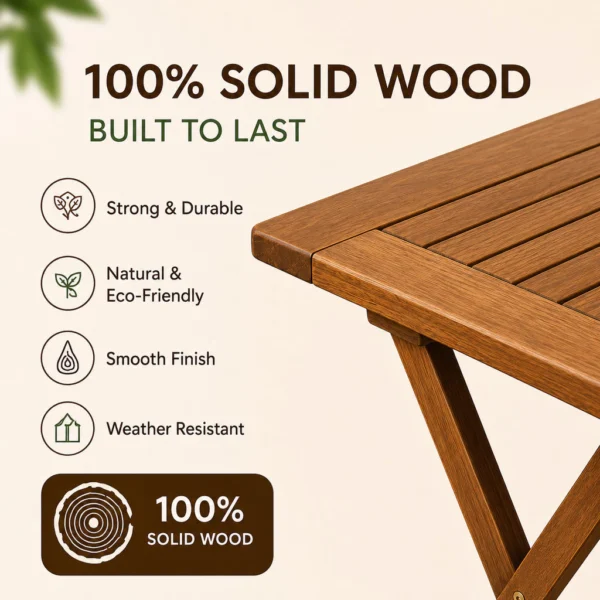 Foldable Solid Wood Bistro Set